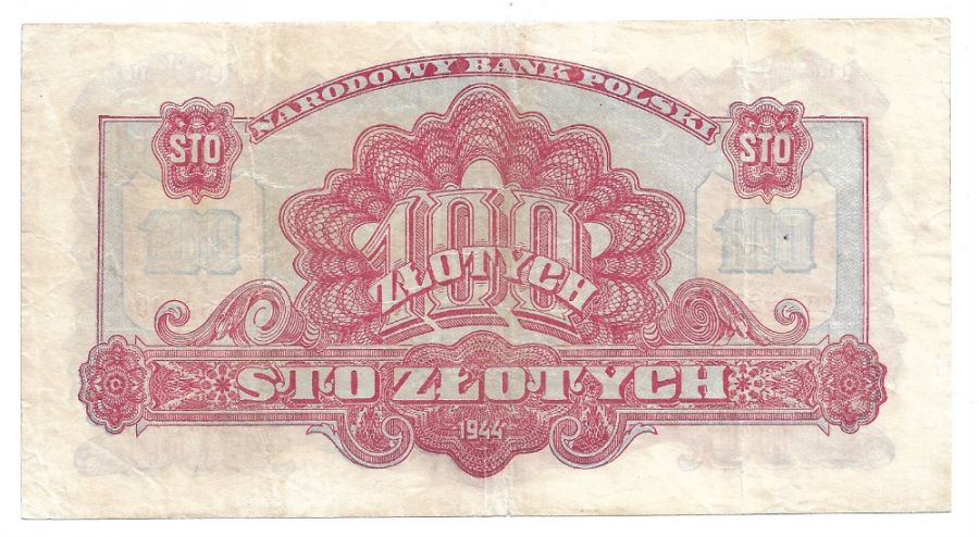 100 złotych 1944 r. - "obowiązkowe" - Seria CM (B101)