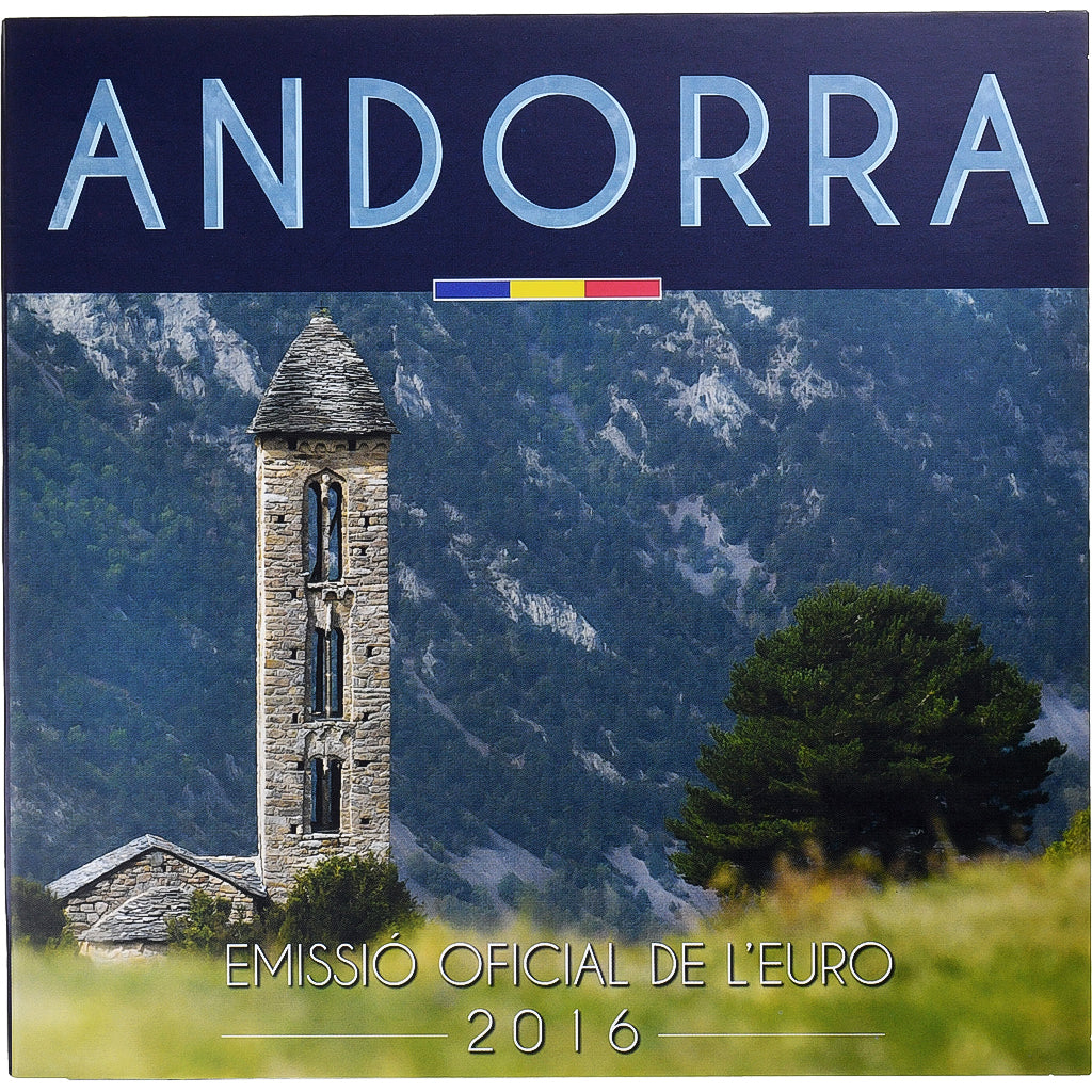 Andora,
Setze 1 ct. - 2 euro,
Münzkaarta. BU