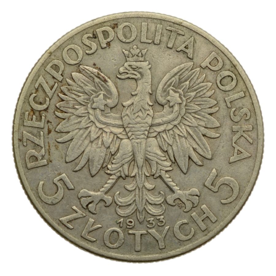 5 złotych 1933 r. - Głowa Kobiety (7)