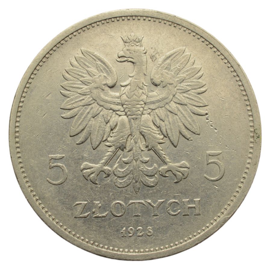 5 złotych 1928 r. - NIKE (bez znaku mennicy) (K53)