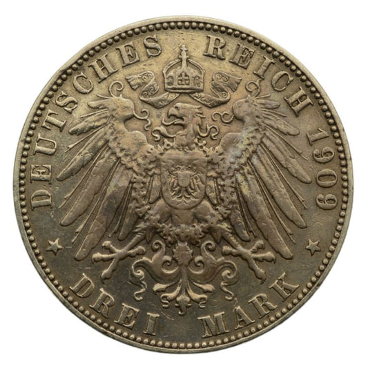 Niemcy - Wolne Miasto Hamburg - 3 Marki 1909 J