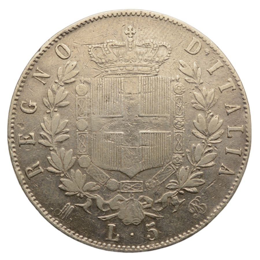 Włochy - 5 Lirów 1871 r. - Wiktor Emanuel II